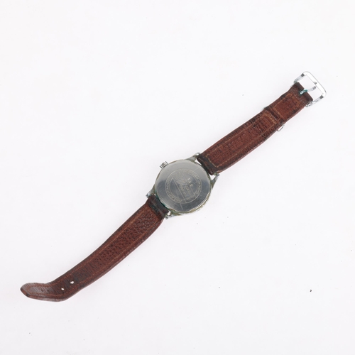 1039 - TELDA - a Vintage stainless steel mechanical wristwatch, circa 1950s, silvered dial with Arabic nume... 