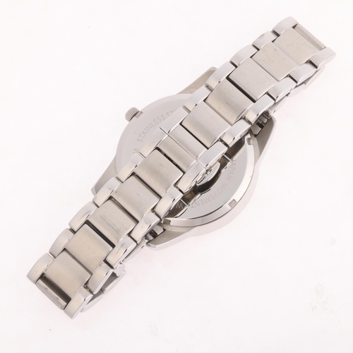 1042 - CROSS - a stainless steel Gotham quartz calendar bracelet watch, ref. CR8002-11, black fluted dial w... 