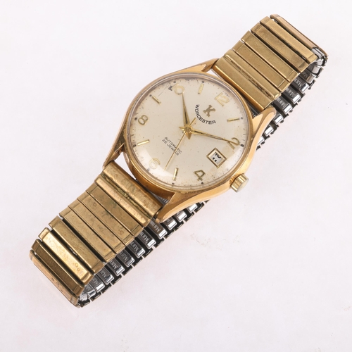 1051 - WORCESTER K - a Vintage gold plated stainless steel automatic calendar bracelet watch, ref. 5002AB, ... 