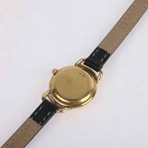 1056 - OMEGA - a lady's Vintage 18ct gold quartz wristwatch, ref. 591.100, circa 1982, white dial with red ... 