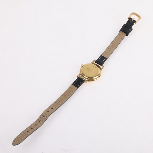 1056 - OMEGA - a lady's Vintage 18ct gold quartz wristwatch, ref. 591.100, circa 1982, white dial with red ... 