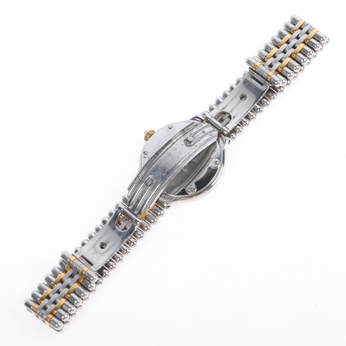 1057 - CARTIER - a lady's bi-metal Must De Cartier 21 quartz bracelet watch, ref. 1340, silvered dial with ... 