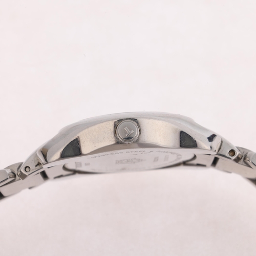 1061 - TISSOT - a lady's stainless steel T-Wave quartz bracelet watch, ref. T023.210.11.057.00, black dial ... 