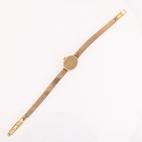 1066 - CYMA - a lady's Vintage 9ct gold mechanical bracelet watch, circa 1960s, silvered dial with gilt hal... 