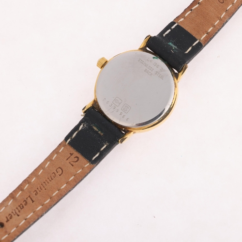 1067 - LONGINES - a gold plated stainless steel quartz calendar wristwatch, ref. L4.136.2, circa 1993, whit... 