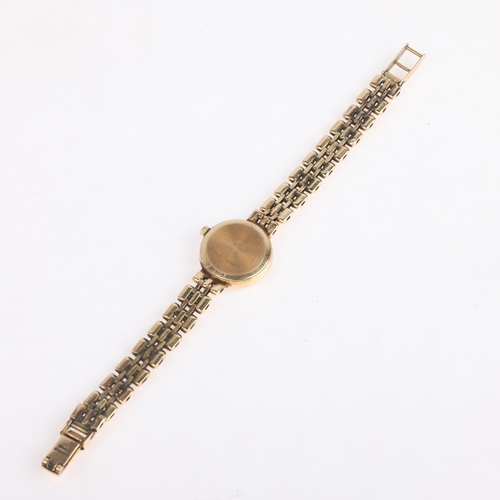 1069 - LONGINES - a lady's 9ct gold Presence quartz bracelet watch, white dial with Roman numeral hour mark... 