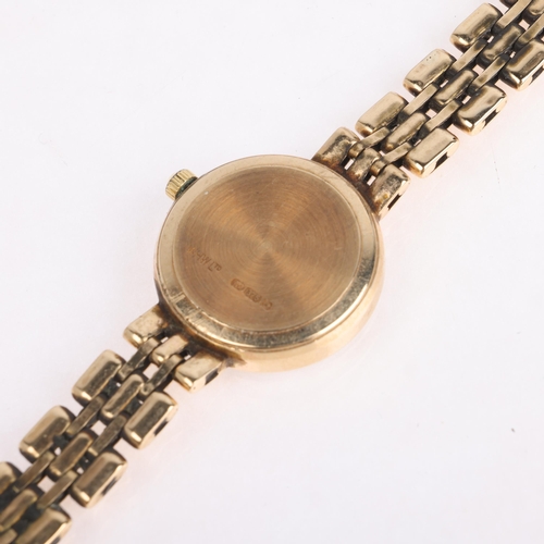 1069 - LONGINES - a lady's 9ct gold Presence quartz bracelet watch, white dial with Roman numeral hour mark... 