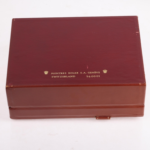 1077 - ROLEX - a Vintage tan leather Day/Date watch box, ref. 56.00.01, 20cm x 15cm