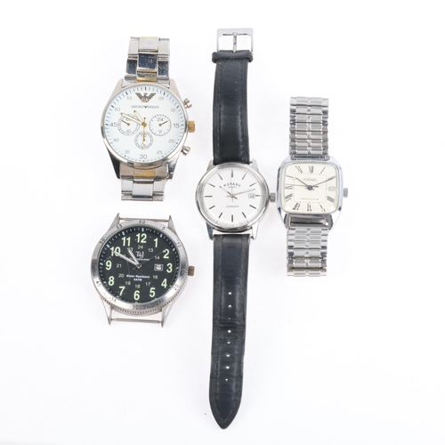 1078 - 4 wristwatches, including Rotary Avenger, Emporio Armani, etc (4)