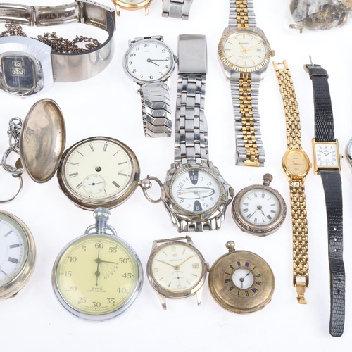 1080 - Various wristwatches, pocket watches, and parts, including Avia, Swatch, Timex, etc