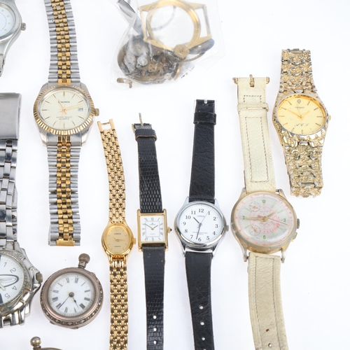 1080 - Various wristwatches, pocket watches, and parts, including Avia, Swatch, Timex, etc