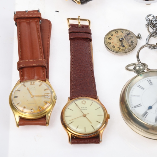 1080 - Various wristwatches, pocket watches, and parts, including Avia, Swatch, Timex, etc