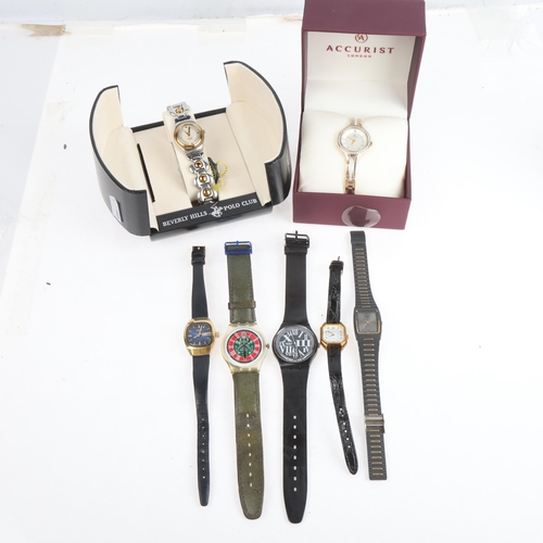 1081 - Various wristwatches, including Accurist, Swatch and Seiko