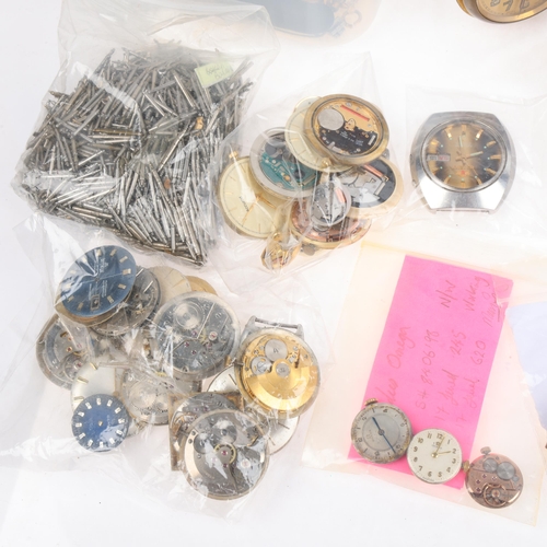 1085 - A quantity of watch parts, movements and spares