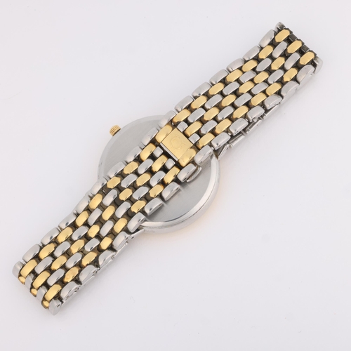 1092 - OMEGA - a gold plated stainless steel De Ville quartz calendar bracelet watch, ref. 396.2432, circa ... 