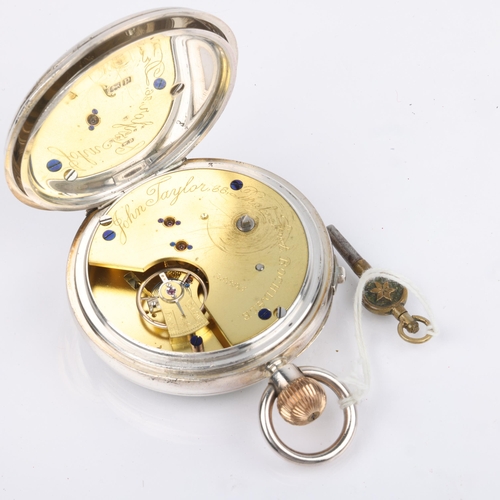 1096 - An early 20th century silver open-face keyless Williams Patent Fast Beating chronograph pocket watch... 