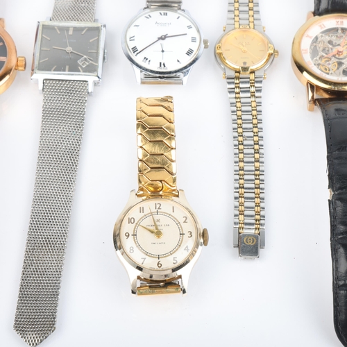 1098 - Various wristwatches and fob watches, including Waltham, Gucci, Citizen, etc