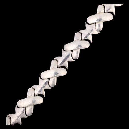 1466 - A sterling silver X-link chain bracelet, band width 10.3mm, 18cm, 24.8g