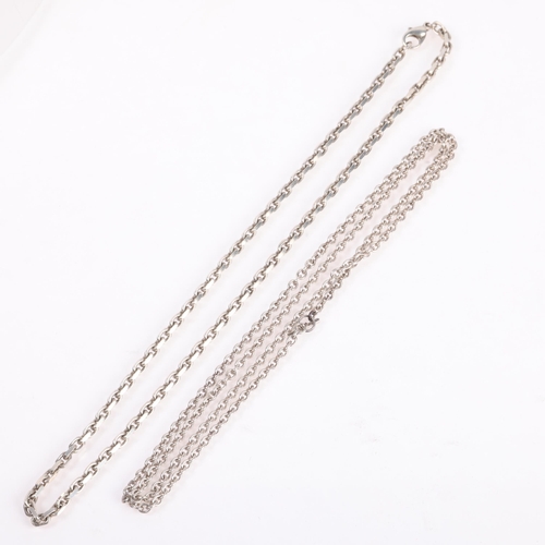 1561 - 2 Danish sterling silver chain necklaces, 80cm x 52cm, 62.6g total (2)