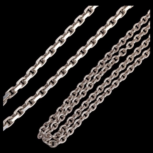 1561 - 2 Danish sterling silver chain necklaces, 80cm x 52cm, 62.6g total (2)