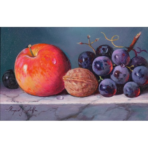 660 - Raymond Campbell (born 1956), Fruit And Nut, still life oil on board, 12cm x 19cm, framed