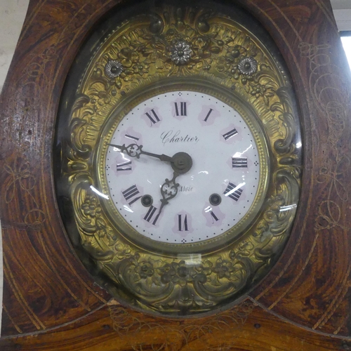 2133 - CHARTIER An antique French Comtoise longcase clock. Width 55cm, height 234cm, depth 28cm.