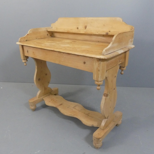 2157 - A pine two-tier washstand. Width 98cm, height 97cm, depth 46cm.