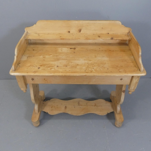 2157 - A pine two-tier washstand. Width 98cm, height 97cm, depth 46cm.