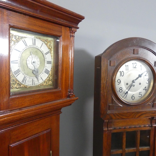 2214 - A mahogany cased 30 hour longcase clock, and a 1930s Junghans style longcase clock. Tallest 187cm. (... 