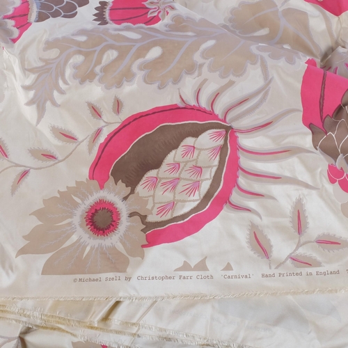 150 - MICHAEL SZELL by CHRISTOPHER FARR CLOTH - a roll of hand printed silk 'Carnival' pattern fabric, a r... 