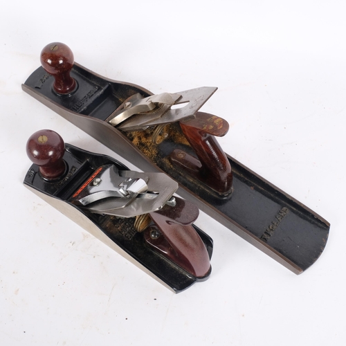160 - An I Sorby steel smoothing plane, L45cm, and a Stanley no. 4 1/2 smoothing plane (2)