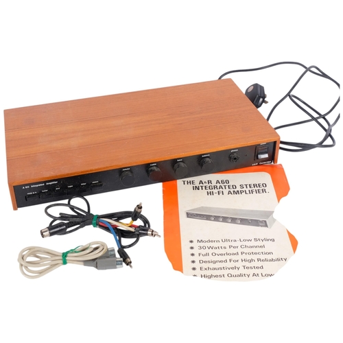 179 - VINTAGE HI-FI - An A & R Cambridge A60 stereo amplifier, in original box, with instruction manual an... 