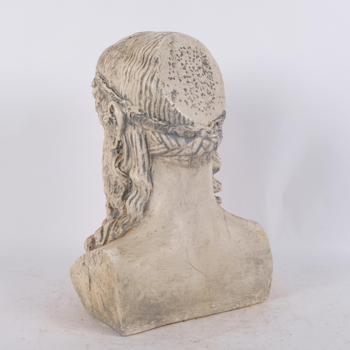 64 - A life-size plaster head of Zeus, H43cm