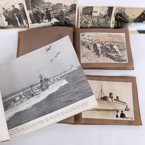 89 - 2 albums of Second World War Period military press photographs, including Navy ships, aircraft carri... 