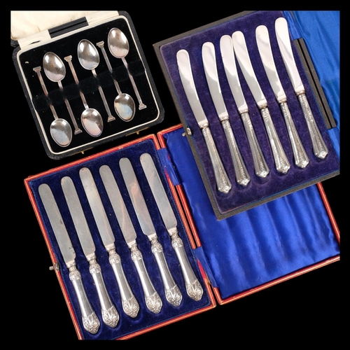 547 - 3 cased sets of silver cutlery, including set of 6 teaspoons, by William Adams, Birmingham 1927, 1.2... 