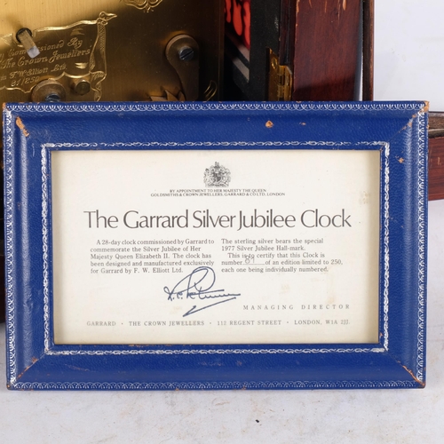 14 - The Garrard Silver Jubilee clock, designed and manufactured exclusively for Garrard, by F W Elliott ... 