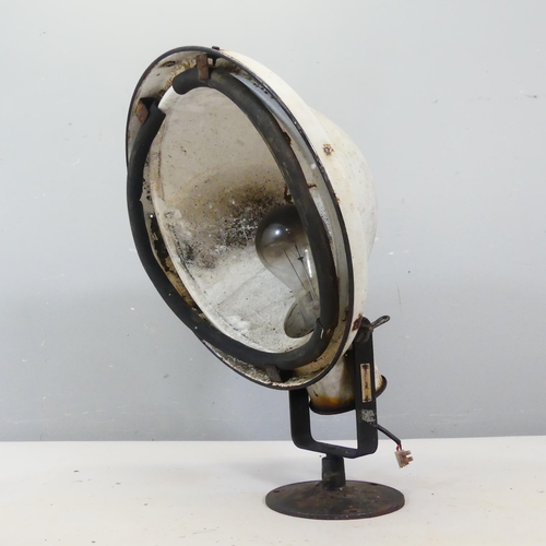 2430 - A vintage industrial enamelled metal exterior wall light fitting. Height as photographed 65cm.