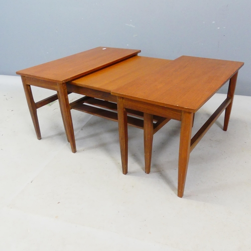 2478 - A mid-century teak nest of three occasional tables, dimensions (nested) width 60cm, height 36cm.