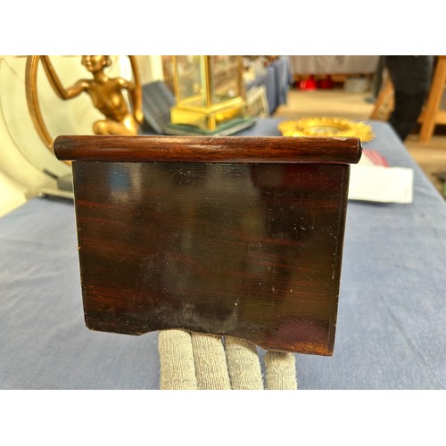 53 - A Swiss 19th century musical box, rosewood and marquetry inlaid case, playing 4 airs on a 21cm cylin... 