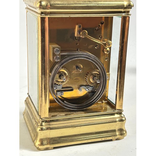 57 - A good quality large scale 19th century quarter repeat 8-day carriage clock, shaped mouldings with e... 