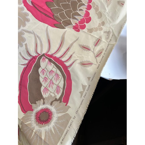 150 - MICHAEL SZELL by CHRISTOPHER FARR CLOTH - a roll of hand printed silk 'Carnival' pattern fabric, a r... 