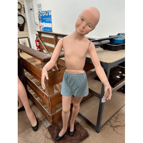 157 - A Vintage child shop mannequin, H130cm