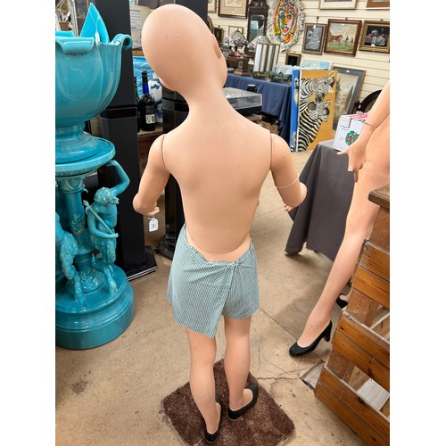 157 - A Vintage child shop mannequin, H130cm