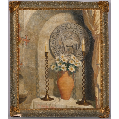 Alexander Forbes Sandberg, still life, oil on canvas, signed with ...