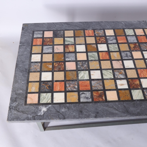 An Italian specimen marble inset coffee table, 20th century, on grey ...