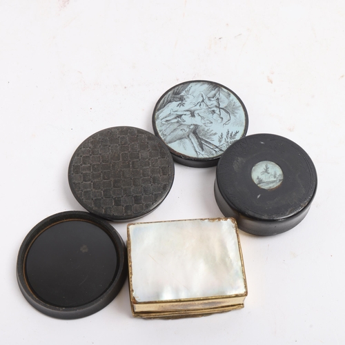 3 Antique snuff boxes, comprising an 18th century gilt-metal box with ...