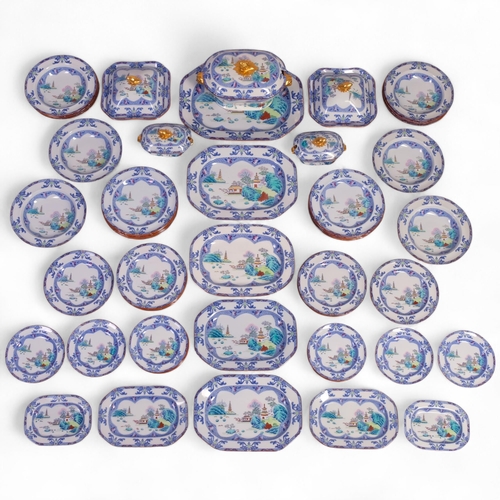 An extensive service of Copeland Spode Landscape pattern hand colour ...