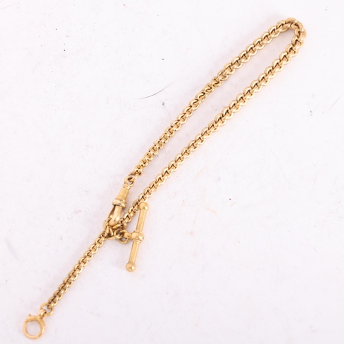An Antique Victorian 15ct gold fancy graduated cable link Albert chain ...