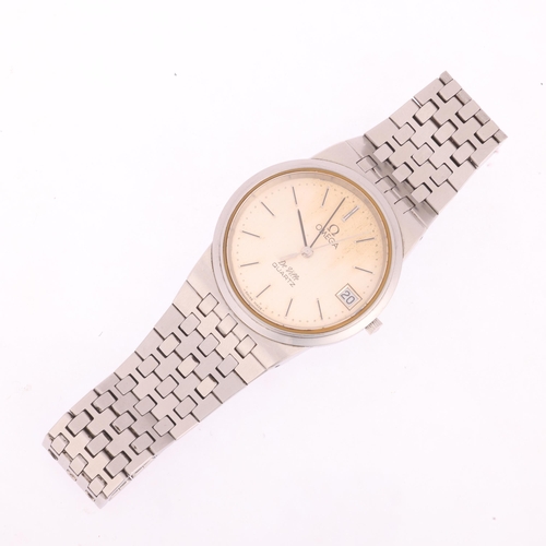 OMEGA - a stainless steel De Ville quartz calendar bracelet watch