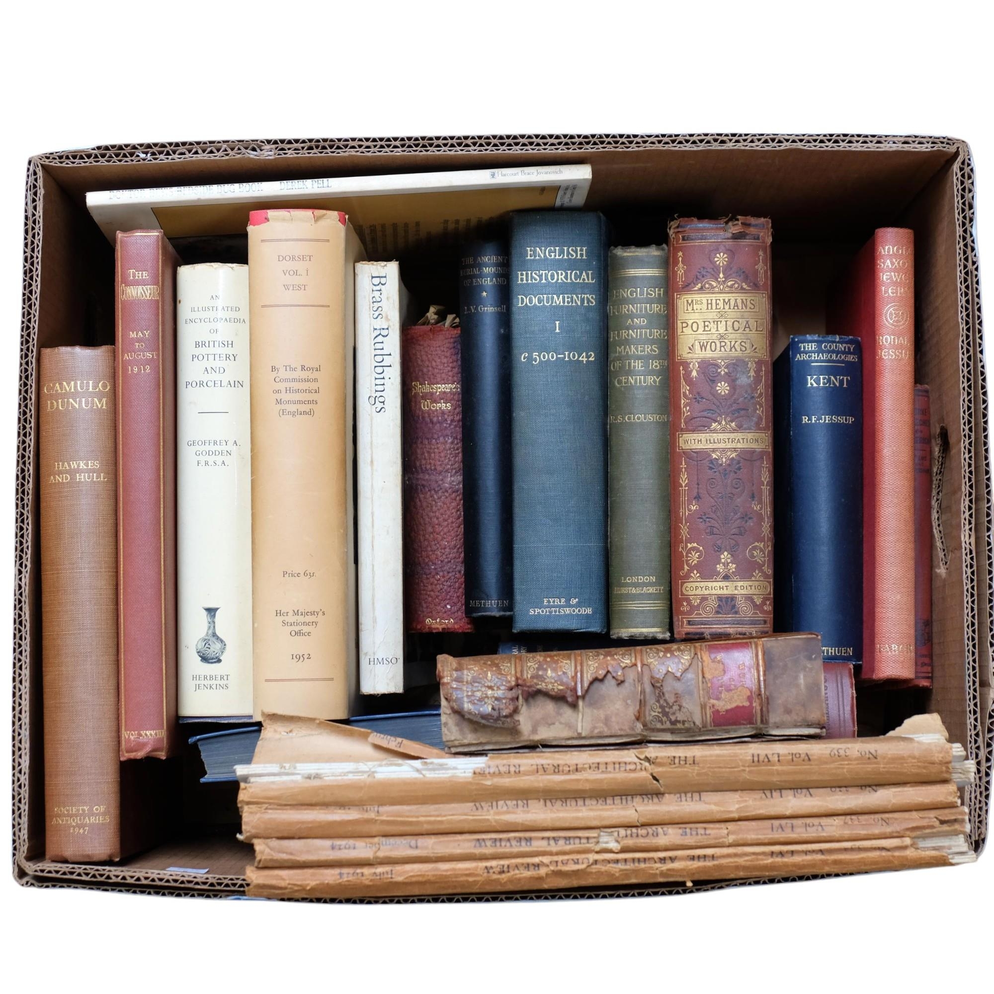 A collection of various hardback books, including Dorset Volume 1 West ...